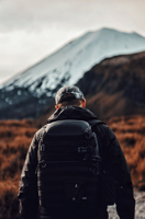Back View of Man Wearing Backpack Free Stock Photo