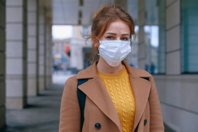 Banners and Alerts and Woman Wearing Face Mask Free Stock Photo