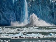 Close up of mighty south sawjer glacier calving 2021 08 29 10 03 40 utc