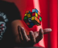 Elevating 3x3 Rubik s Cube on Person s Palm Free Stock Photo