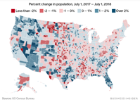 Fastest growing and shrinking counties in America Business Insider