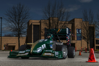 The Formula Car Design Team practices in a parking lot near Castleman Hall in the spring 2021. Photo by Michael Pierce, Missouri S&T.