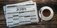 Job classifieds ads newspaper and coffee cup on wo 2021 10 19 01 04 12 utc