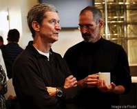 Steve Jobs and Tim Cook - Image via Twitter