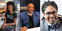 Photos of three black entrepreneurs.