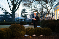 President Joe Biden looks over his notes as he walks through the Rose Garden of the White House Monday, Feb. 8, 2021, en route to the Residence. (Official White House Photo by Adam Schultz)