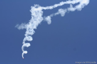 spiraling smoke from planes