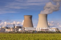 Nuclear power plant with cooling towers GH3DU4F