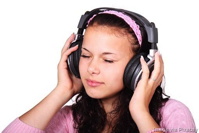 headphones on a girl