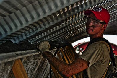 Construction Worker Concrete Hummer Vibrator Job