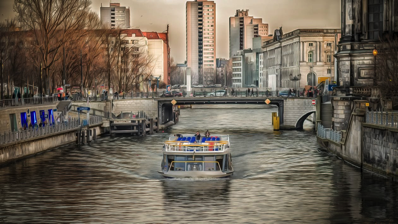 architecture  berlin  boat  bridge  buildings  canal  city  outdoors  street  tourism  tourist  tourist attraction  town  transportation system  travel  urban  water  watercraft