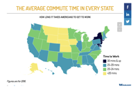 This Map Shows Commute Times In Every State Money