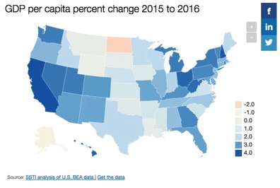 Useful Stats GDP Per Capita by State 2015 2016 SSTI