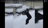Watch Davos woman have fun jumping from fourth floor into deep snow Boing Boing