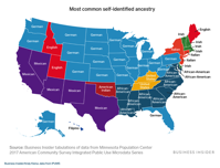 What is the most common ancestry in every US state Business Insider