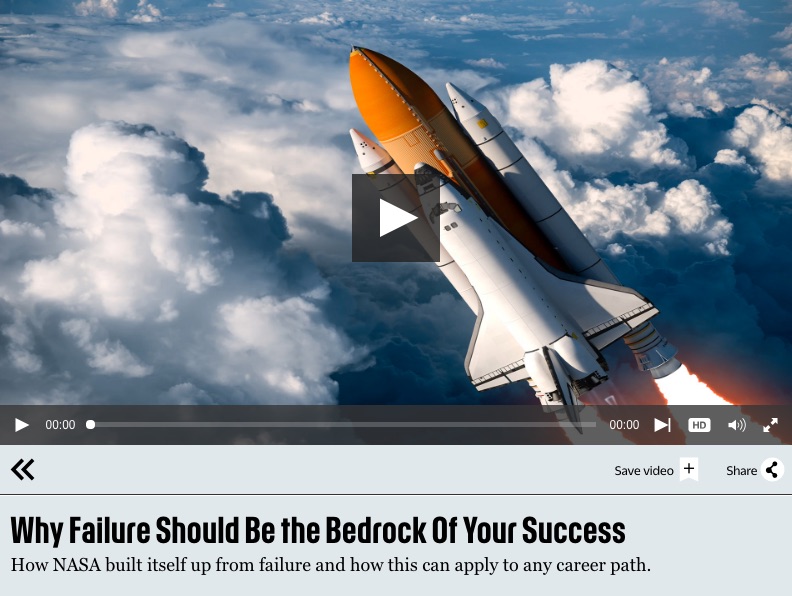 Why Failure Should Be the Bedrock Of Your Success Video Fast Company Business Innovation