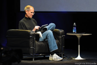 wikipedia Steve Jobs during first iPad reveal.